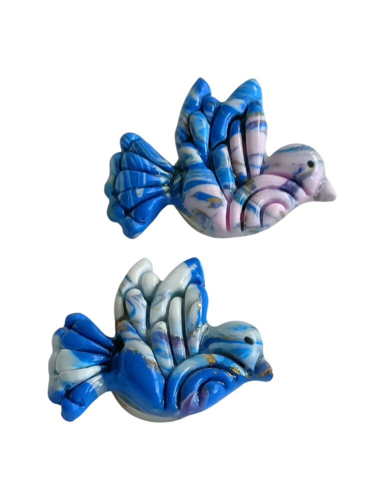 cache bouton colombe bleu L’Atelier de Patricia - Cache bouton -Colombe bleu – Bleu marine