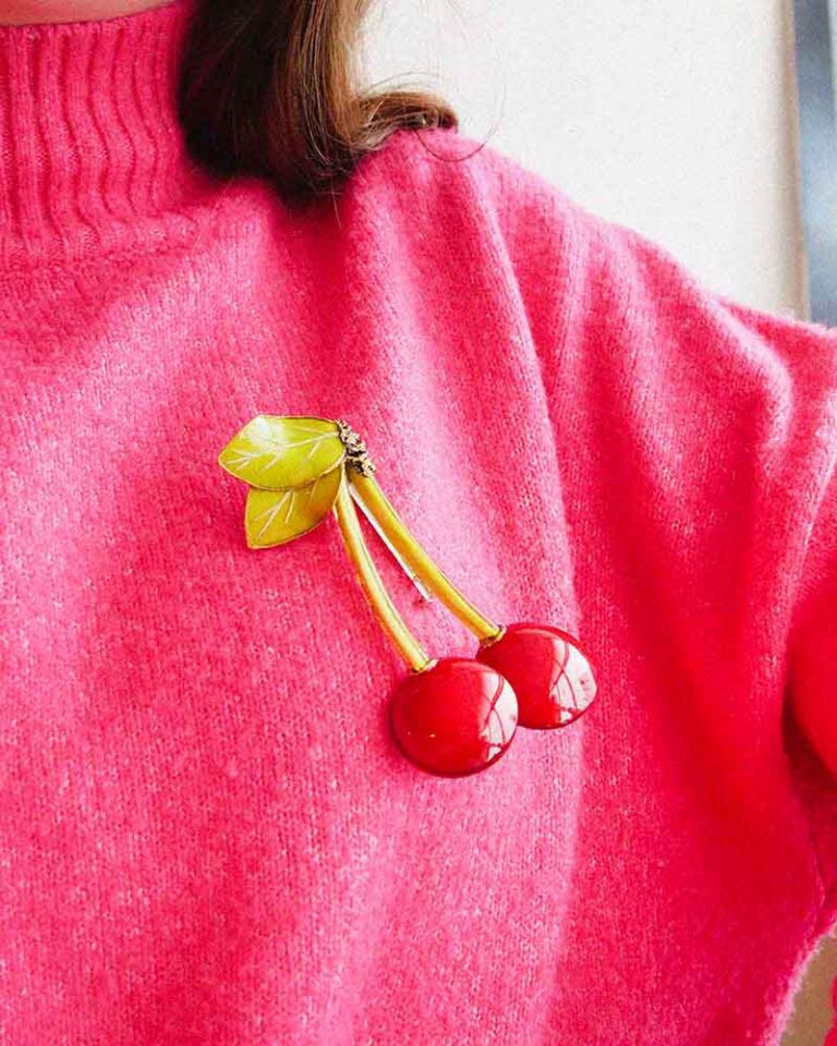 Ciléa Bijoux - Broche fruit Cerise - Grand