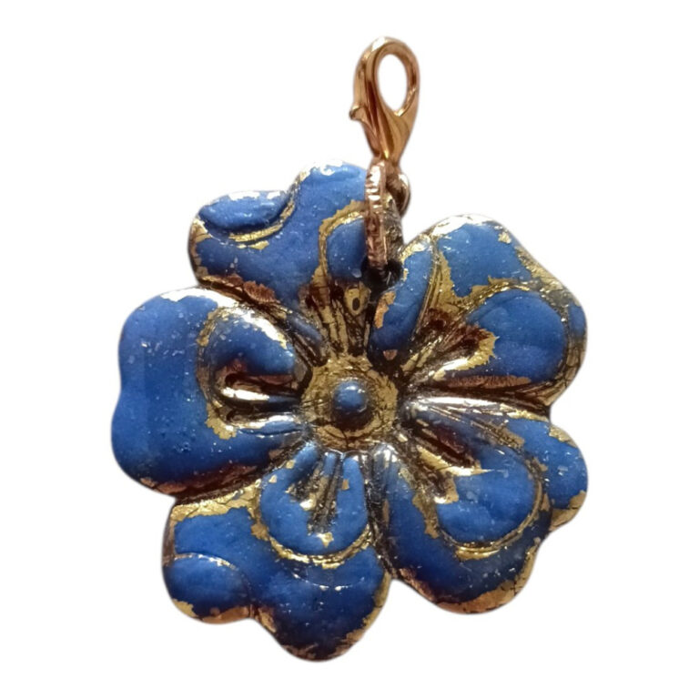 L’Atelier de Patricia - Charms breloque – Bleu clair et dore