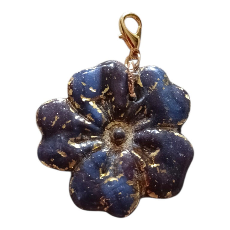 L’Atelier de Patricia - Charms breloque – Bleu clair et dore