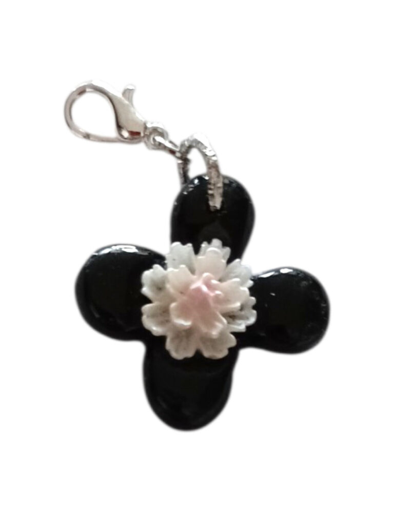 L’Atelier de Patricia - Charms breloques fleurs noires – Noir