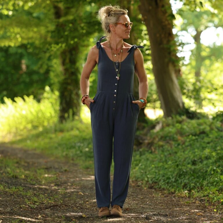 Quintessence - Combinaison LOUNA - Lin stone bleu grisé – XXL