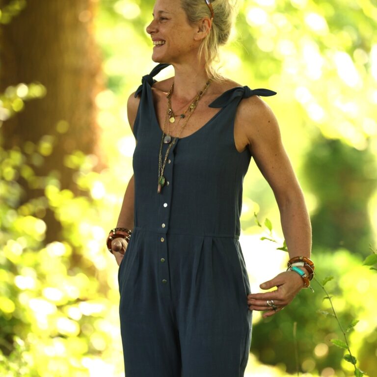Quintessence - Combinaison LOUNA - Lin stone bleu grisé – XXL