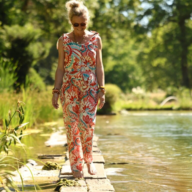 Quintessence - Combinaison LOUNA - Satin de coton lagon d’Ambre – XXL