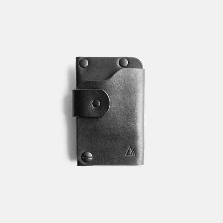 Darksails - Porte-Cartes Pliable en Cuir Noir