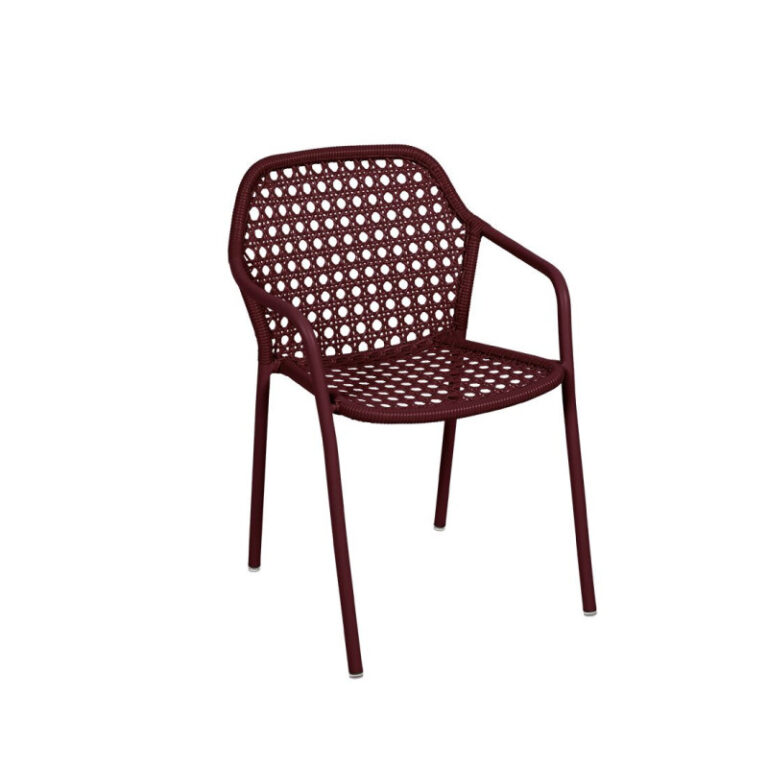 FERMOB - Fauteuil avec accoudoirs bridge FERMOB Croisette en métal et polyéthlène - 4 coloris
