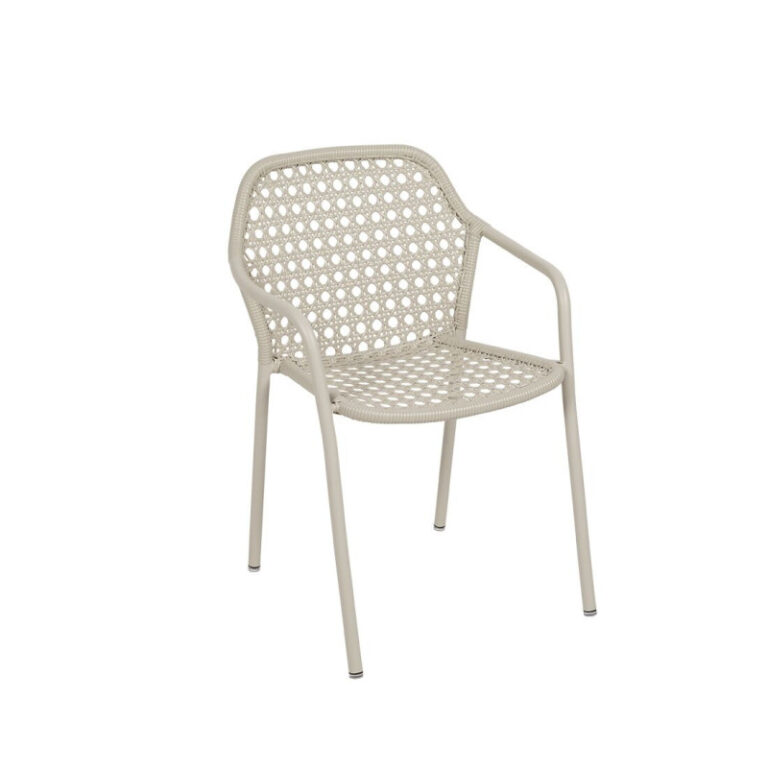 FERMOB - Fauteuil avec accoudoirs bridge FERMOB Croisette en métal et polyéthlène - 4 coloris