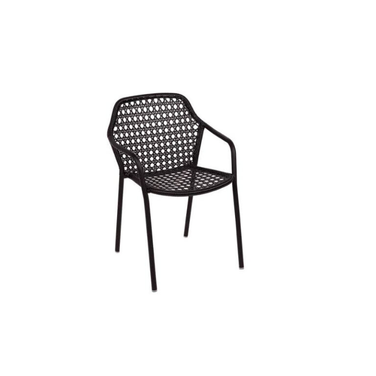 FERMOB - Fauteuil avec accoudoirs bridge FERMOB Croisette en métal et polyéthlène - 4 coloris
