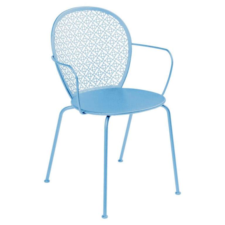 FERMOB - Fauteuil avec accoudoirs bridge FERMOB Lorette en métal - 25 coloris