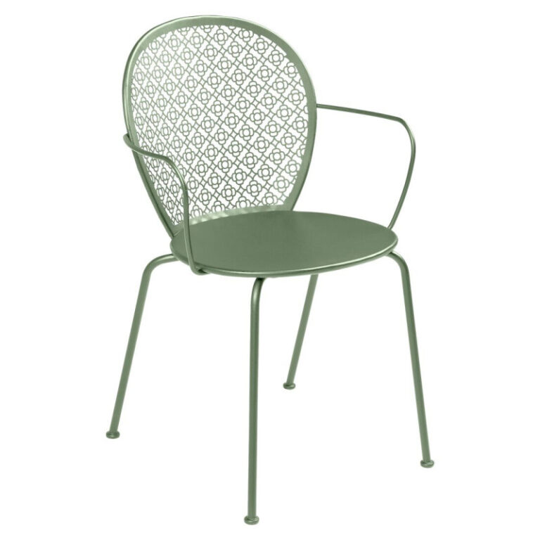 FERMOB - Fauteuil avec accoudoirs bridge FERMOB Lorette en métal - 25 coloris