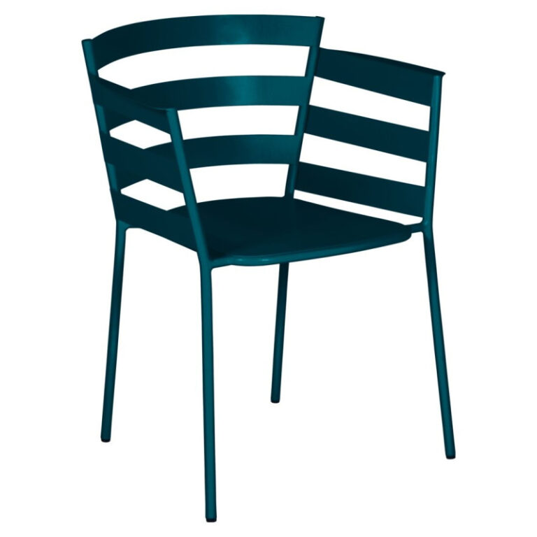 FERMOB - Fauteuil avec accoudoirs bridge FERMOB Rythmic en métal - 25 coloris