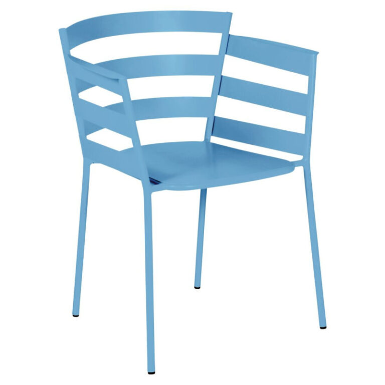 FERMOB - Fauteuil avec accoudoirs bridge FERMOB Rythmic en métal - 25 coloris