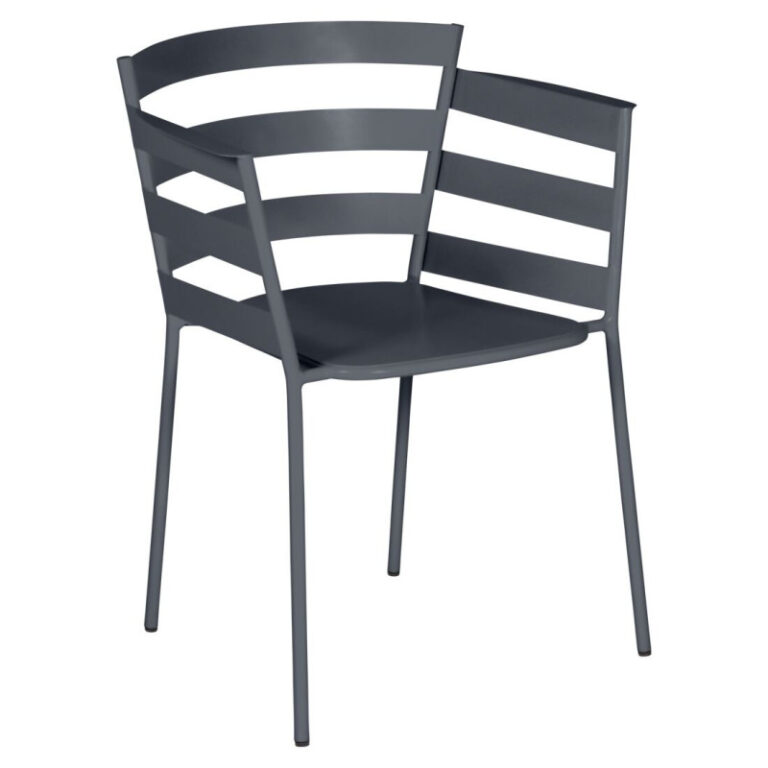 FERMOB - Fauteuil avec accoudoirs bridge FERMOB Rythmic en métal - 25 coloris