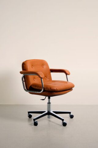 Héritage 80 – Fauteuil de bureau vintage cuir petit dossier par la marque Navailles Navailles - Héritage 80 – Fauteuil de bureau vintage cuir petit dossier