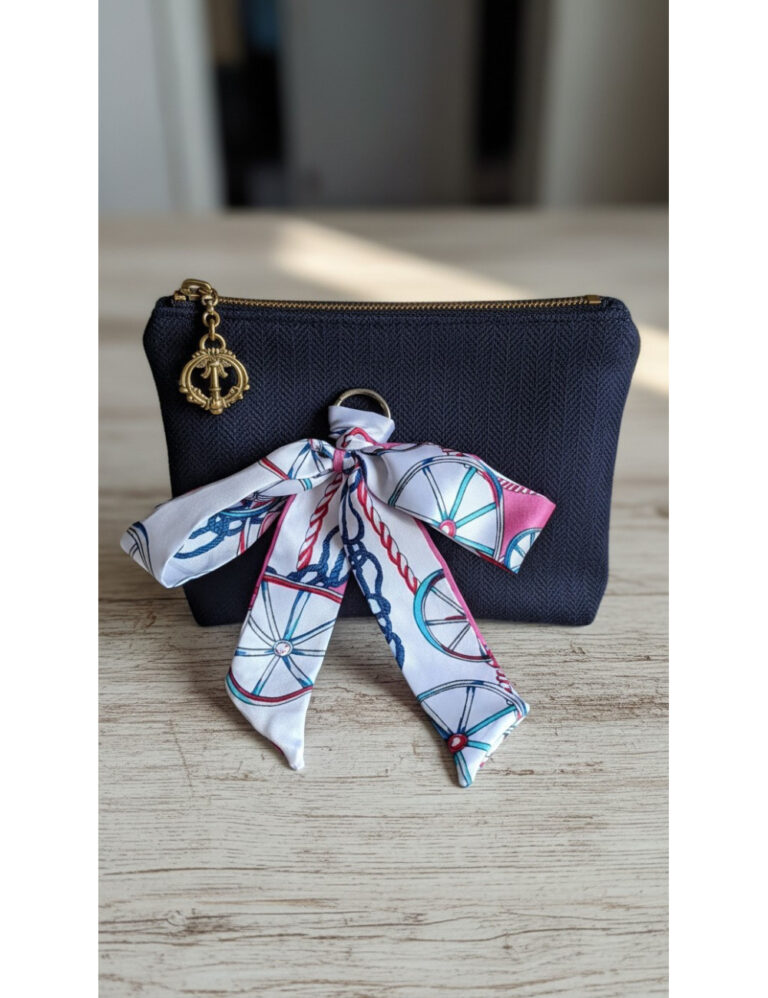 L’Atelier de Patricia - Foulard  sac à main – Bleu marine