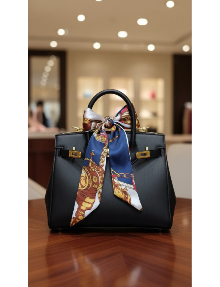 L’Atelier de Patricia - Foulard  sac à main – Bleu marine