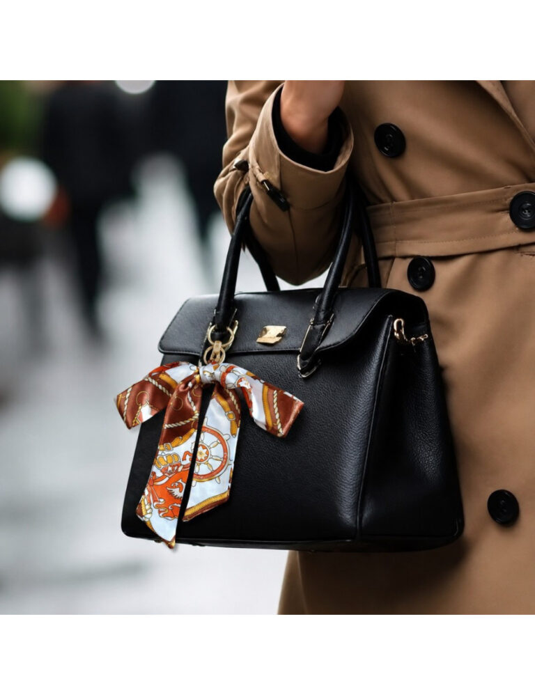 L’Atelier de Patricia - Foulard  sac à main – Bleu marine