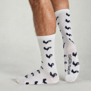 Chaussettes coqs gaulois par la marque Garçon Français Garçon Français - Chaussettes coqs gaulois