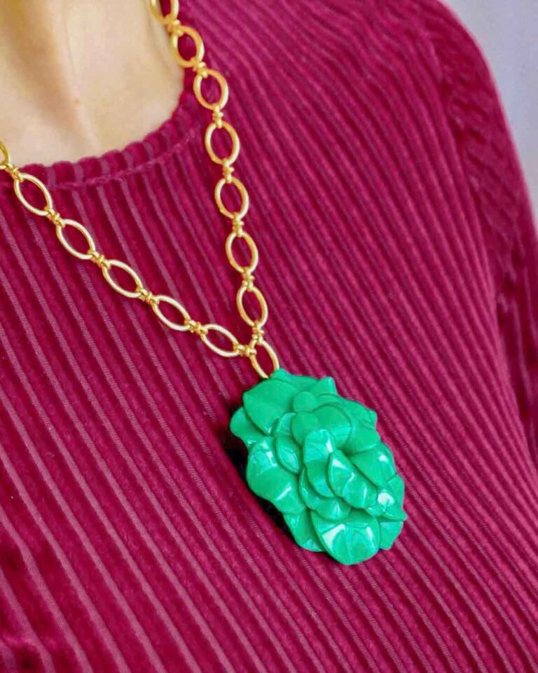 Ciléa Paris - Pendentif Géranium - Maxi – Rouge / Je ne veux pas la chaîne