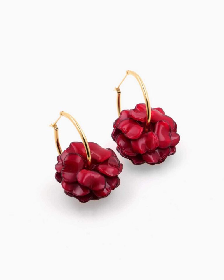 Ciléa Bijoux - Créoles Géranium – Emeraude