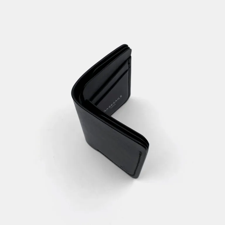 Darksails - Portefeuille Compact en Cuir Noir