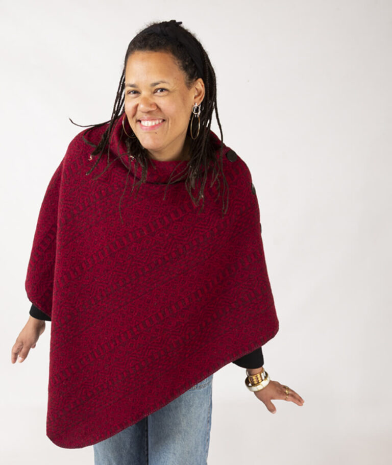 Ardelaine - Poncho à motifs Jacquard en laine - Jaujac