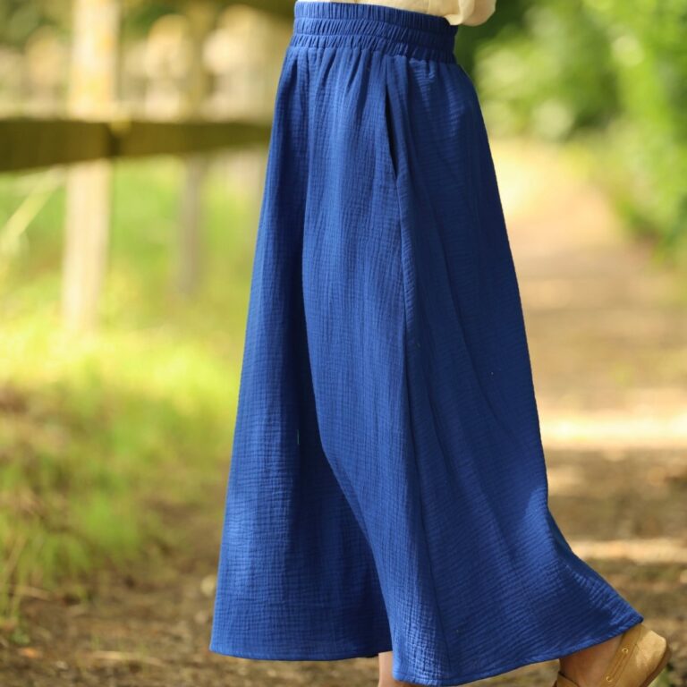Quintessence - Jupe Tao — Double gaze de coton bleu majorelle – XXXL