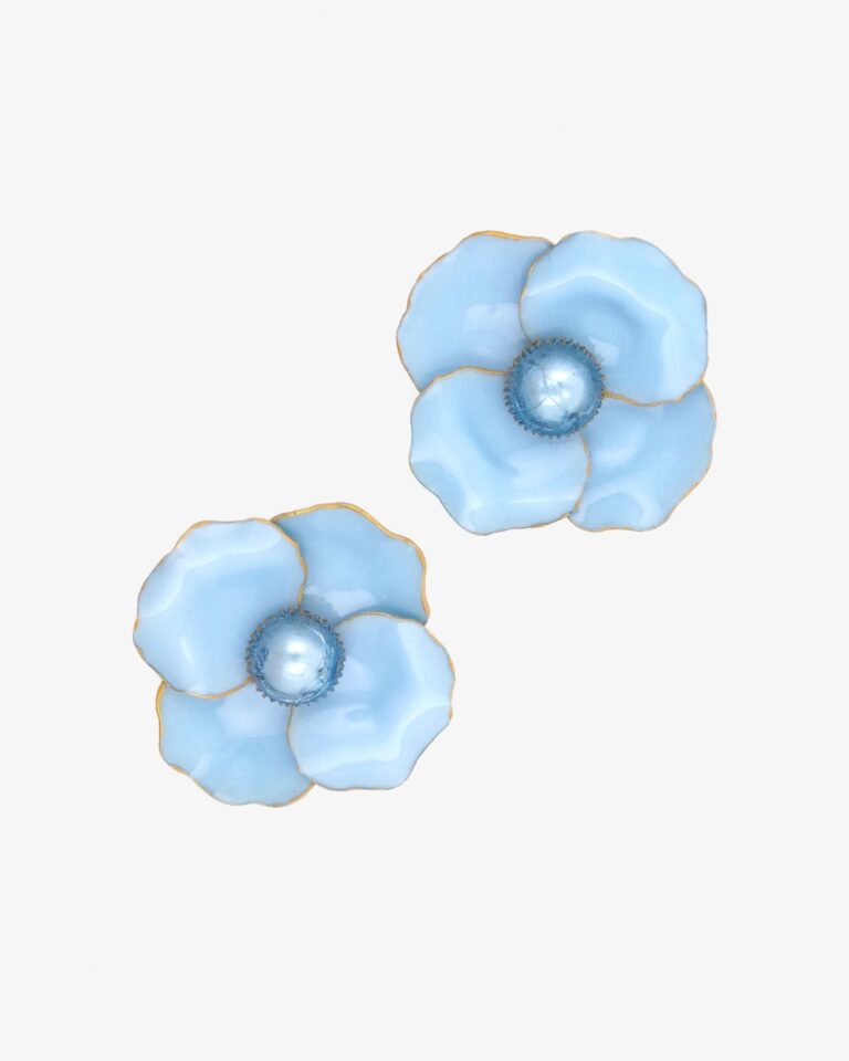 Ciléa Bijoux - Boucle d'oreille La Baule – Bleu / Clip (oreilles non percées)