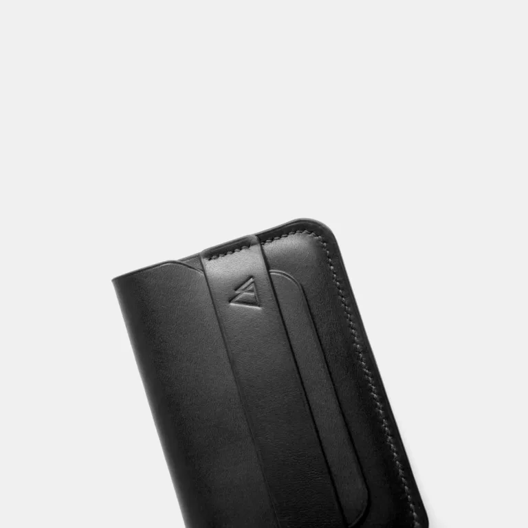 Darksails - Porte-Cartes Enveloppe en Cuir Noir