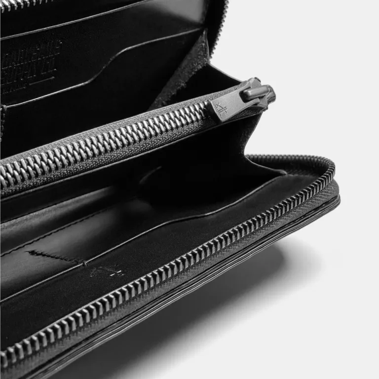 Darksails - Portefeuille Long Zippé Cuir Noir