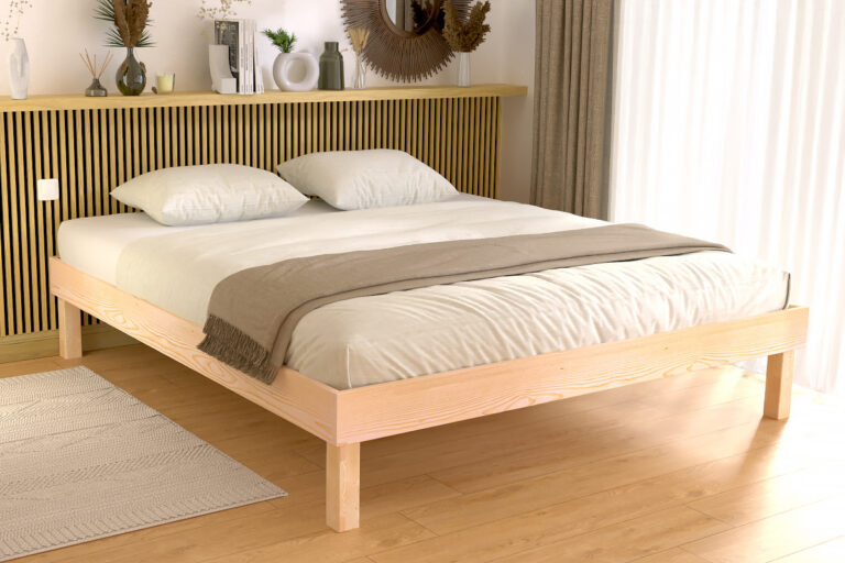 ABC MEUBLES - Lit queen size 180x200 Confort en bois massif