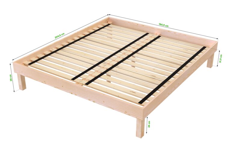 ABC MEUBLES - Lit queen size 180x200 Confort en bois massif