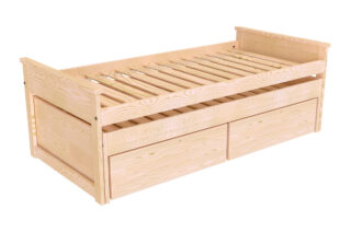 ABC Meubles - Lit Gigogne 90×200 Maxi en bois + tiroirs de rangement