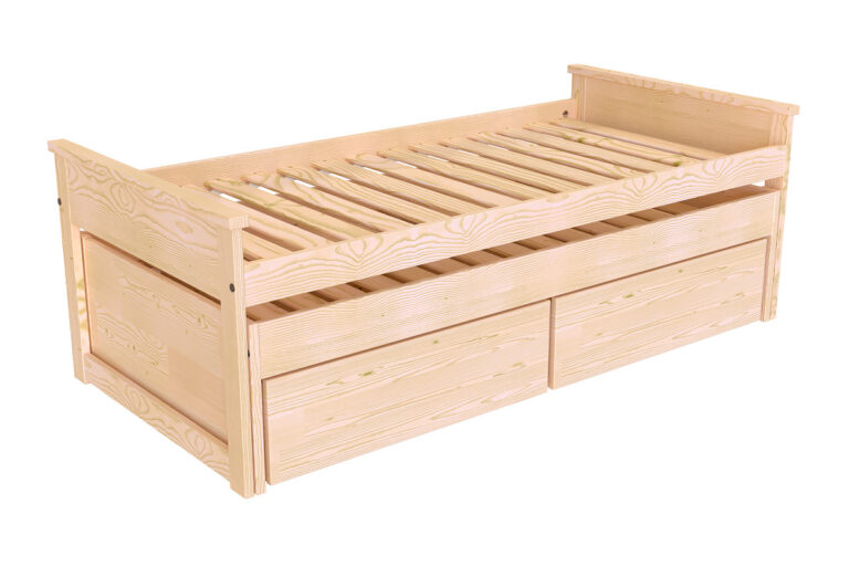 ABC MEUBLES - Lit Gigogne 90x200 Maxi en bois + tiroirs de rangement
