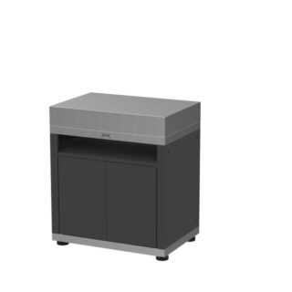 Le Marquier - Meuble avec tablette LE MARQUIER pour cuisine dextérieur 80x55cm coloris DUO noir inox