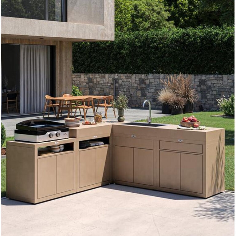 LE MARQUIER - Meuble avec tablette LE MARQUIER pour cuisine d'extérieur 80x55cm taupe