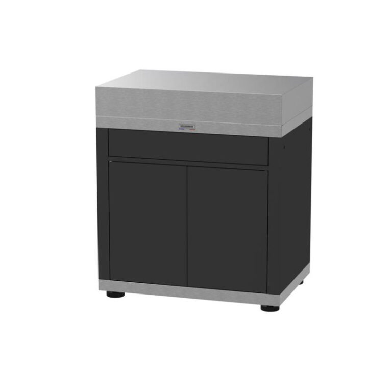 LE MARQUIER - Meuble avec tiroir LE MARQUIER pour cuisine d'extérieur 80x55cm coloris DUO noir inox