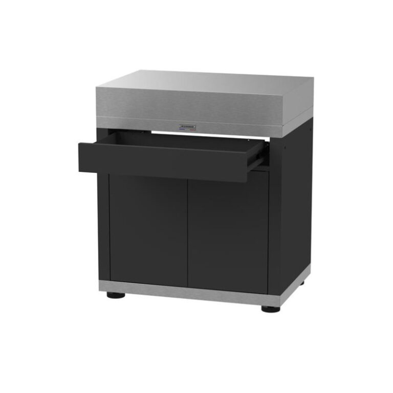 LE MARQUIER - Meuble avec tiroir LE MARQUIER pour cuisine d'extérieur 80x55cm coloris DUO noir inox