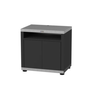Le Marquier - Meuble cuisson avec tablette LE MARQUIER pour cuisine dextérieur 80x55cm coloris DUO noir inox
