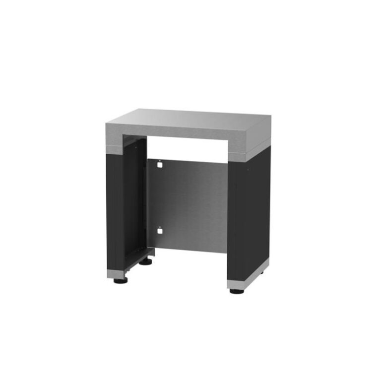 LE MARQUIER - Meuble frigo LE MARQUIER pour cuisine d'extérieur 80x55cm coloris DUO noir inox