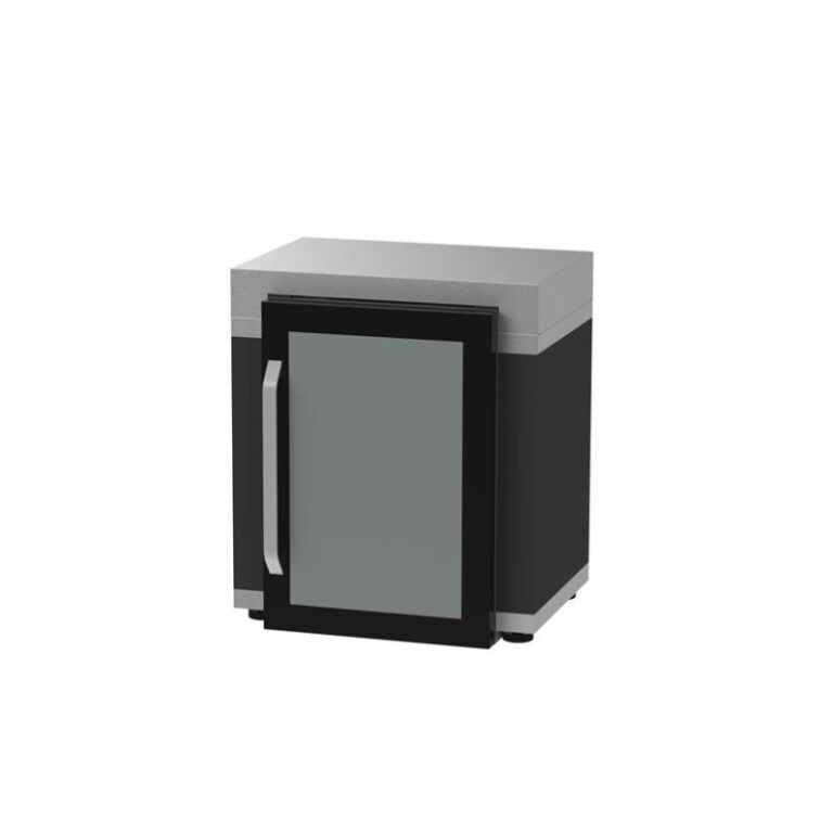 LE MARQUIER - Meuble frigo LE MARQUIER pour cuisine d'extérieur 80x55cm coloris DUO noir inox