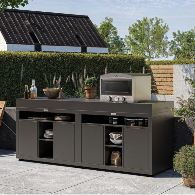 LE MARQUIER - Meuble tablette xl LE MARQUIER pour cuisine d'extérieur 110x70cm coloris noir