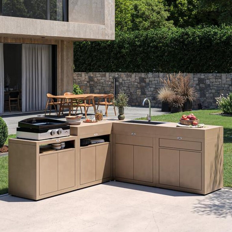 LE MARQUIER - Module d'angle LE MARQUIER pour cuisine d'extérieur coloris taupe