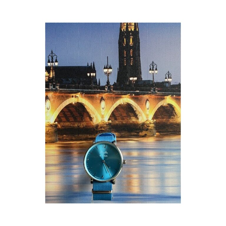 Menthe à l'eau - Montre Femme L'Imprévu Fond Bleu Turquoise bracelet nato bleu – Bleu