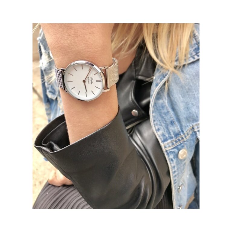 Menthe à l'eau - Montre Femme La Milanaise chromée fond blanc – Gris