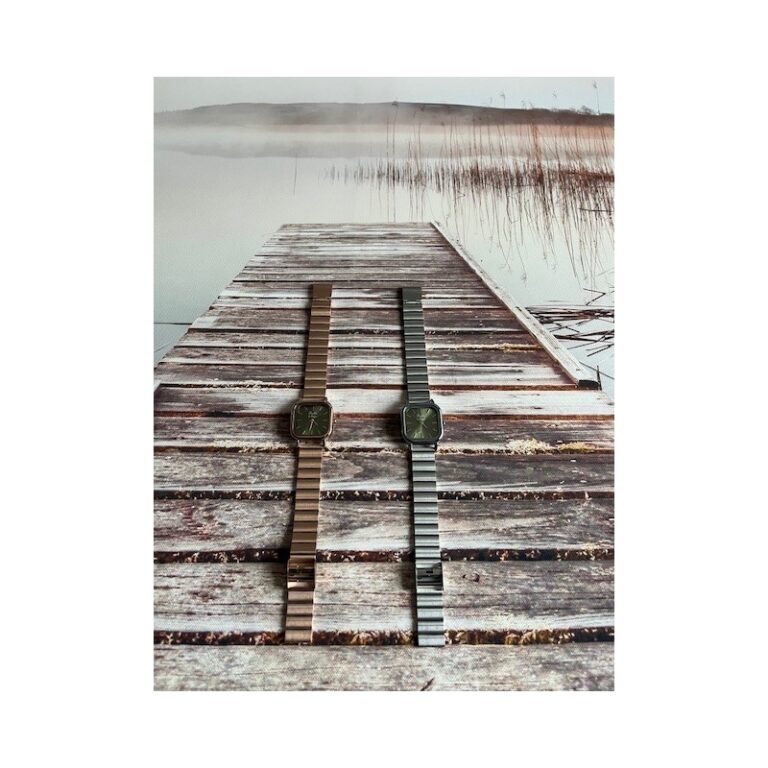 Menthe à l'eau - Montre Femme La Perpétuelle Fond Vert Bracelet Acier Rose dorée – Jaune