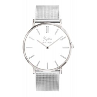 Montre Homme La Milanaise chromée fond blanc par la marque Menthe à l’eau Menthe à l’eau - Montre Homme La Milanaise chromée fond blanc