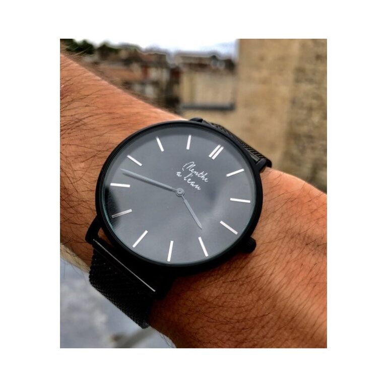 Menthe à l'eau - Montre Homme La Milanaise noire fond noir – Noir