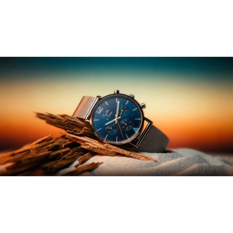 Menthe à l'eau - Montre Homme La Précise bracelet maille chromée fond bleu chromée – Gris