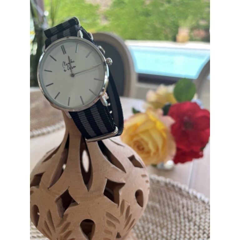 Menthe à l'eau - Montre Homme La Résistante bracelet nato gris/noir chromée – Gris